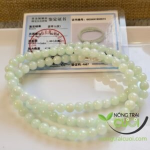 Chuỗi Quấn Tay Ngọc Cẩm Thạch Xanh Táo type A, size hạt 5.8mm - Nông Trại Cẩm Thạch