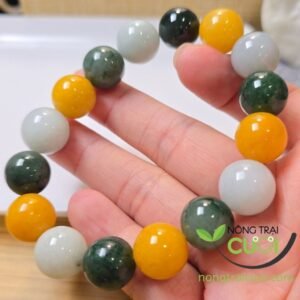 Chuỗi Tay Ngọc Cẩm Thạch Đa Bảo type A, size to hạt 13.5mm độ hoàn hảo cao - Nông Trại Cẩm Thạch