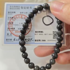 Chuỗi Tay Ngọc Cẩm Thạch Gà Đen type A, độ hoàn hảo cao 6.8mm - Nông Trại Cẩm Thạch