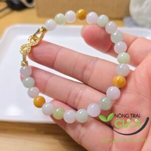 Chuỗi Ngọc Cẩm Thạch Đa Bảo type A, hạt 7.4mm độ hoàn hảo cao - Nông Trại Cẩm Thạch