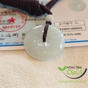 Khấu Bình An Ngọc Cẩm Thạch Màu Lam Thiên type A - Nông Trại Cẩm Thạch