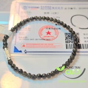 Chuỗi Tay Ngọc Cẩm Thạch Gà Đen type A, hạt 3.8mm - Nông Trại Cẩm Thạch