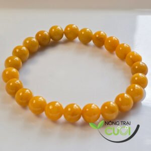 Chuỗi Ngọc Cẩm Thạch Hoàng Phỉ type A, hạt 7.8mm - Nông Trại Cẩm Thạch