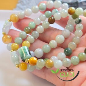 Chuỗi Tay Ngọc Cẩm Thạch Đa Bảo type A, hạt 7mm - Nông Trại Cẩm Thạch